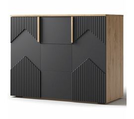 Комод «Оливия» 2Д3Я КМК 0971.2, дуб наварра/шагрень черная | Интернет магазин мебели и декора LifeDekor