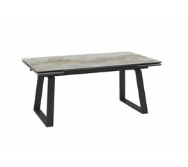 Cтол с керамическим покрытием MILANA-180 (180+45+45)х98 / Stone gold premium cer/Черный) | Интернет магазин мебели и декора LifeDekor