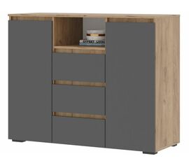 Комод «Хелен» КМ-01, графит/дуб крафт золотой | Интернет магазин мебели и декора LifeDekor