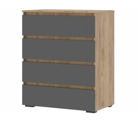 Комод «Хелен» КМ-02, 4 ящика, графит/дуб крафт золотой | Интернет магазин мебели и декора LifeDekor