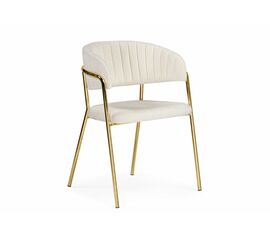 Стул на металлокаркасе Kamelia белый / ткань золотые ножки | Интернет магазин мебели и декора LifeDekor