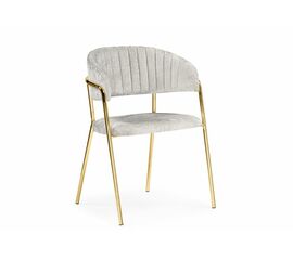 Стул на металлокаркасе Kamelia светло-серый / ткань золотые ножки | Интернет магазин мебели и декора LifeDekor