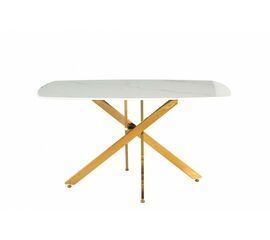 Стол обеденный Элис Рэк BS1803-140WT,140х80х76 см, белый/золото | Интернет магазин мебели и декора LifeDekor