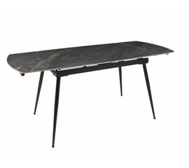 Стол керамический раскладной Astra 120-180*80*76 серый мрамор/черный | Интернет магазин мебели и декора LifeDekor