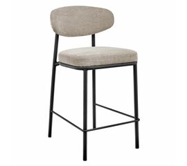 Стул полубарный Lucas 2 латте шенилл с чёрными ножками | Интернет магазин мебели и декора LifeDekor