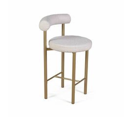 Стул полубарный Biggi, букле Turin ivory / опоры золото | Интернет магазин мебели и декора LifeDekor