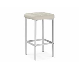 Барный стул Лофт кож.зам. линкольн белый / белый матовый | Интернет магазин мебели и декора LifeDekor