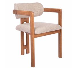 Стул Rich рогожка латте с ножками цвета орех | Интернет магазин мебели и декора LifeDekor