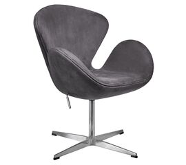 Кресло SWAN STYLE CHAIR тёмно-серый, искусственная замша | Интернет магазин мебели и декора LifeDekor