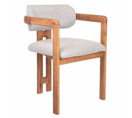 Стул Rich рогожка бежево-голубая с ножками цвета орех | Интернет магазин мебели и декора LifeDekor