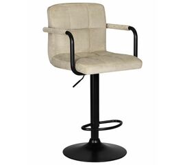 Стул барный DOBRIN KRUGER ARM BLACK, бежевый вельвет (LAR-E2041-04), Вариант: бежевый вельвет (LAR-E2041-04) | Интернет магазин мебели и декора LifeDekor