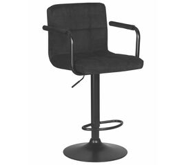 Стул барный DOBRIN KRUGER ARM BLACK, черный вельвет (LAR-E2041-52), Вариант: черный вельвет (LAR-E2041-52) | Интернет магазин мебели и декора LifeDekor