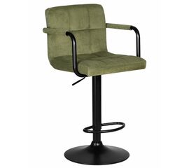 Стул барный DOBRIN KRUGER ARM BLACK, зеленый вельвет (LAR-E2041-7), Вариант: зеленый вельвет (LAR-E2041-7) | Интернет магазин мебели и декора LifeDekor