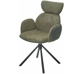 Стул VARDY 360 град.поворот. Brego-77 Зеленый, ткань/ 7525-156 Зеленый, велюр/Черный, ®DISAUR | Интернет магазин мебели и декора LifeDekor