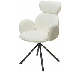 Стул VARDY 360 град.поворот. Белый букле XD841-01 / Серый, ®DISAUR | Интернет магазин мебели и декора LifeDekor