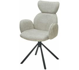 Стул VARDY 360 град.поворот. Brego-31 Бежевый, ткань/ 7525-01 Бежевый, велюр/Черный, ®DISAUR | Интернет магазин мебели и декора LifeDekor