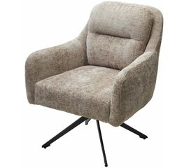 Кресло поворотное SHADE 360 град., ткань HAGA30, цвет светло-бежевый / черный каркас, ®DISAUR | Интернет магазин мебели и декора LifeDekor