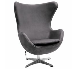 Кресло EGG STYLE CHAIR тёмно-серый, искусственная замша | Интернет магазин мебели и декора LifeDekor