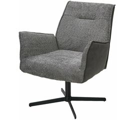 Кресло BELFAST 360 град. XD841-16 Серый, букле/ GINO-457 Серый, ткань/ Черный, ®DISAUR | Интернет магазин мебели и декора LifeDekor