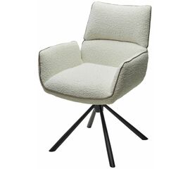 Стул VIRS 360 град. поворот. с возвратом, EDELWEISS#1 белый, букле/ JC531-7 беж/ Черный, ®DISAUR | Интернет магазин мебели и декора LifeDekor