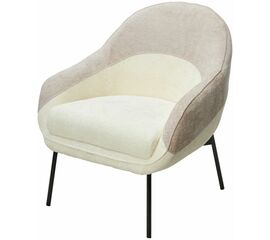 Кресло SION 3018-01 белый / 3018-10 бежевый, шенилл / черный каркас, ®DISAUR | Интернет магазин мебели и декора LifeDekor