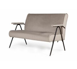 Andy диван двухместный с мягкими подлокотниками, бархат пепельно-бежевый 25 | Интернет магазин мебели и декора LifeDekor