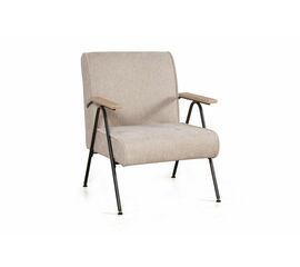 Кресло Andy с деревянными подлокотниками, шенилл Shantal beige | Интернет магазин мебели и декора LifeDekor