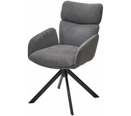 Стул TRIS 360 град. поворот с возвратом, Davis Nowo 92 серый, букле /Point 90 серый/ Черный, ®DISAUR | Интернет магазин мебели и декора LifeDekor