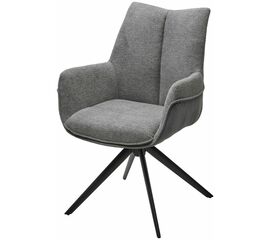 Стул PONTUS 360 град. поворот. KN01-03 Серый/ BZ1046-02 Темно-серый/ Черный, ®DISAUR | Интернет магазин мебели и декора LifeDekor