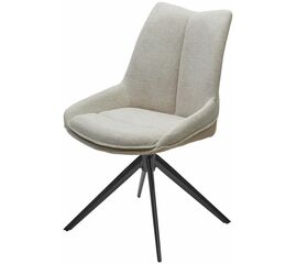 Стул OSKAR 360 град. поворот. KN01-05 Бежевый/ BZ1046-11 Бежевый/ Черный каркас, ®DISAUR | Интернет магазин мебели и декора LifeDekor