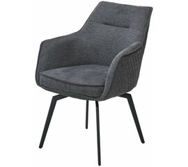 Стул RENLY 180 град. поворот. Brego-16 Темно-серый, ткань / Черный, ®DISAUR | Интернет магазин мебели и декора LifeDekor