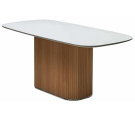 Стол TAMPA 180 цвет БЕЛЫЙ, керамика / Каркас OAK, ®DISAUR | Интернет магазин мебели и декора LifeDekor