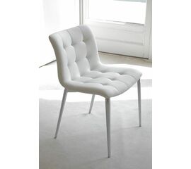 Стул KUGA 40.38 (G093 хром/ TR505 белый, экокожа) | Интернет магазин мебели и декора LifeDekor