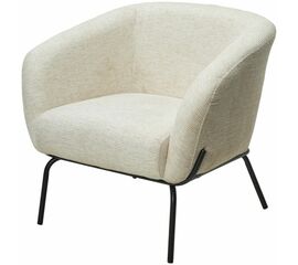 Кресло HARPER Modica-040 бежево-белый, ткань / черный каркас, ®DISAUR | Интернет магазин мебели и декора LifeDekor