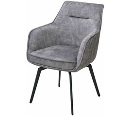 Стул RENLY 180 град. поворот. 7525-180 Серый, велюр / Черный, ®DISAUR | Интернет магазин мебели и декора LifeDekor