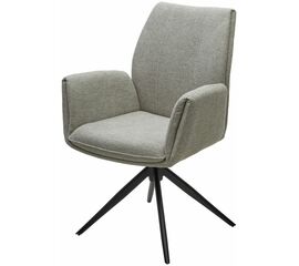 Стул YOZEF 360 град. поворот. KN01-04 Светло-серый, ткань / Черный, ®DISAUR | Интернет магазин мебели и декора LifeDekor