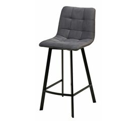 Полубарный стул CHILLI-QB SQUARE серый #27, велюр/ черный каркас (H=66cm) М-City | Интернет магазин мебели и декора LifeDekor