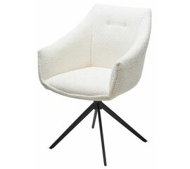 Стул CLOUDS 360 град. поворот. Белый Wales 101, букле/ черный каркас / Товарный знак DISAUR | Интернет магазин мебели и декора LifeDekor
