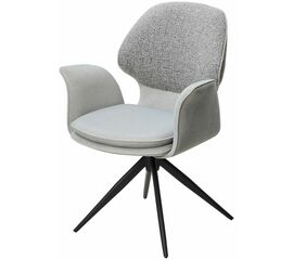 Стул LENNE 360 град. поворот., серый MILAN-450, ткань/ MOHAIR-151, ткань/ Черный, ®DISAUR | Интернет магазин мебели и декора LifeDekor