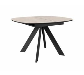 Стол DikLine BK100 Керамика Krater Perla (бежевый матовый)/подстолье черное/опоры черные | Интернет магазин мебели и декора LifeDekor