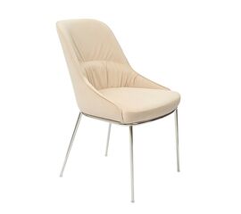 Кресло Etna бежевое, основание хром | Интернет магазин мебели и декора LifeDekor