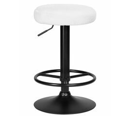 Табурет барный DOBRIN TEDDY BLACK, белый букле (13), Вариант: белый букле (13) | Интернет магазин мебели и декора LifeDekor