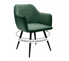 Стул DikLine 277 поворотный TW14 зеленый, ножки черные | Интернет магазин мебели и декора LifeDekor
