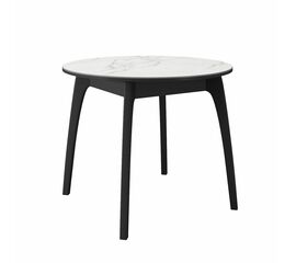 Стол DikLine MK46 Керамика Белый мрамор/подстолье черное/опоры черные | Интернет магазин мебели и декора LifeDekor