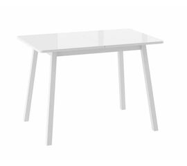 Cтол раздвижной со стеклом ТИРК RADIAL-94 (Белый/Белый) 94(126)х64 | Интернет магазин мебели и декора LifeDekor