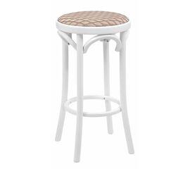 Табурет барный 650 Венский мягкий (белая эмаль, ткань 1 beige) | Интернет магазин мебели и декора LifeDekor