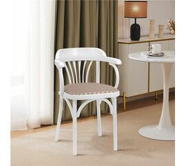 Стул Михаэль венский мягкий (эмаль белая, ткань 1 beige) | Интернет магазин мебели и декора LifeDekor