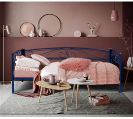 Кушетка Оптима Люкс (90х200/металлическое основание) Синий бархат | Интернет магазин мебели и декора LifeDekor