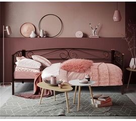 Кушетка Оптима Люкс (90х200/металлическое основание) Коричневый бархат | Интернет магазин мебели и декора LifeDekor