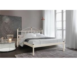 Кровать двуспальная "Розана" (140х200/мет. основание/бежевый) | Интернет магазин мебели и декора LifeDekor